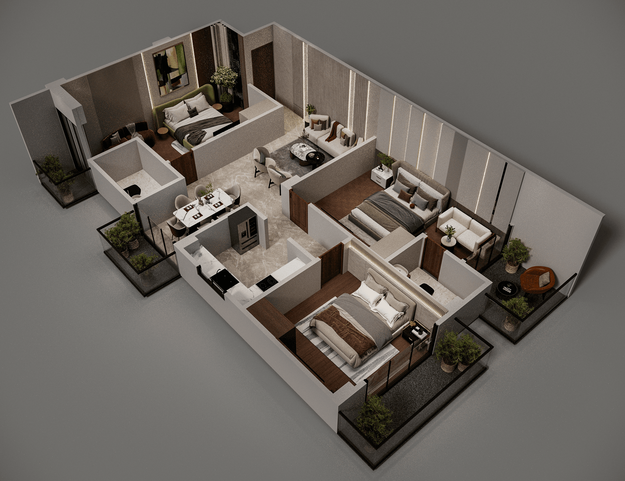 3BHK Interior Layout